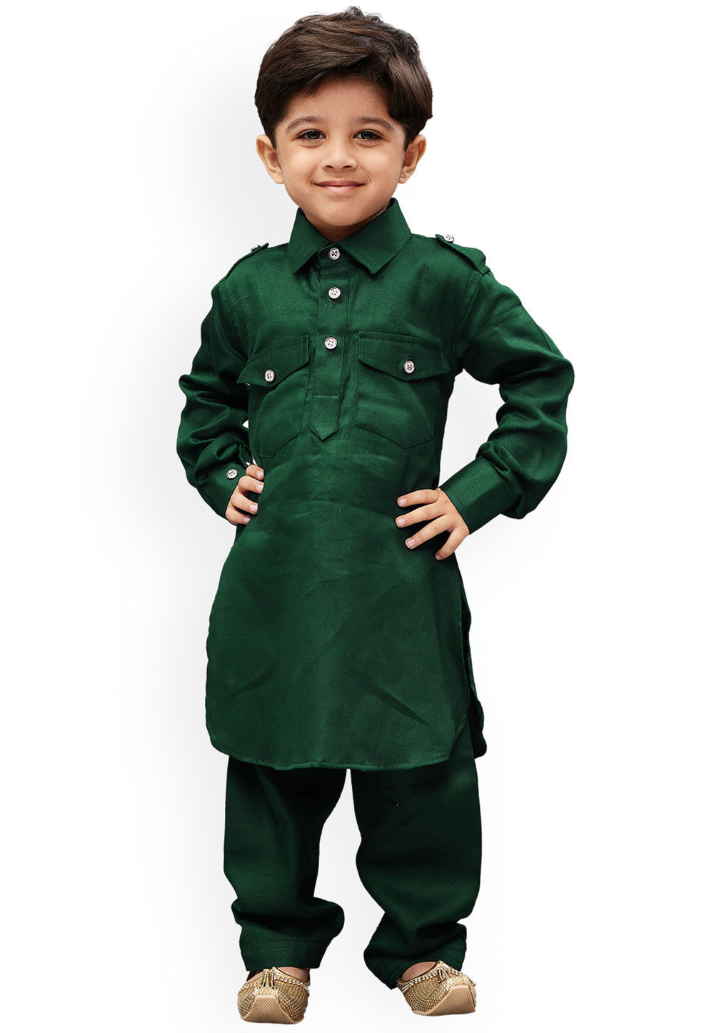 Green color dress shop for baby boy