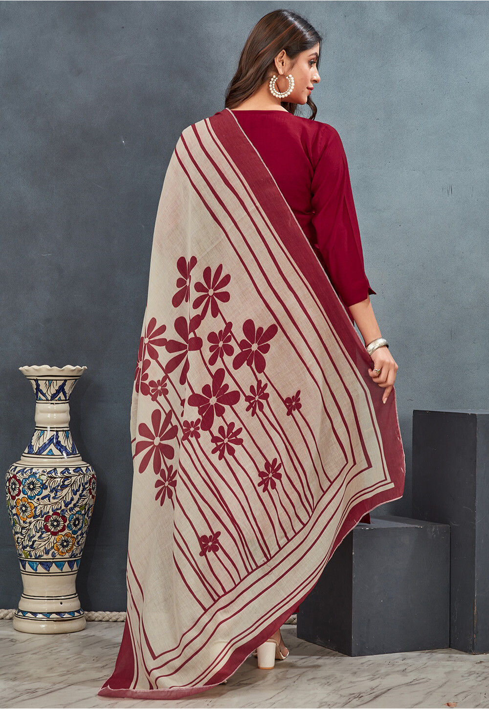 Buy Solid Color Art Silk Pakistani Suit in Red Online : KJC4941 - Utsav ...