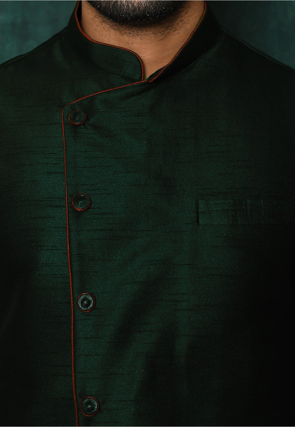 SKAVIJ Abbigliamento etnico impreziosito da uomo Giacca Nehru Gilet formale stampato floreale Vestibilità regolare (Oro, Small