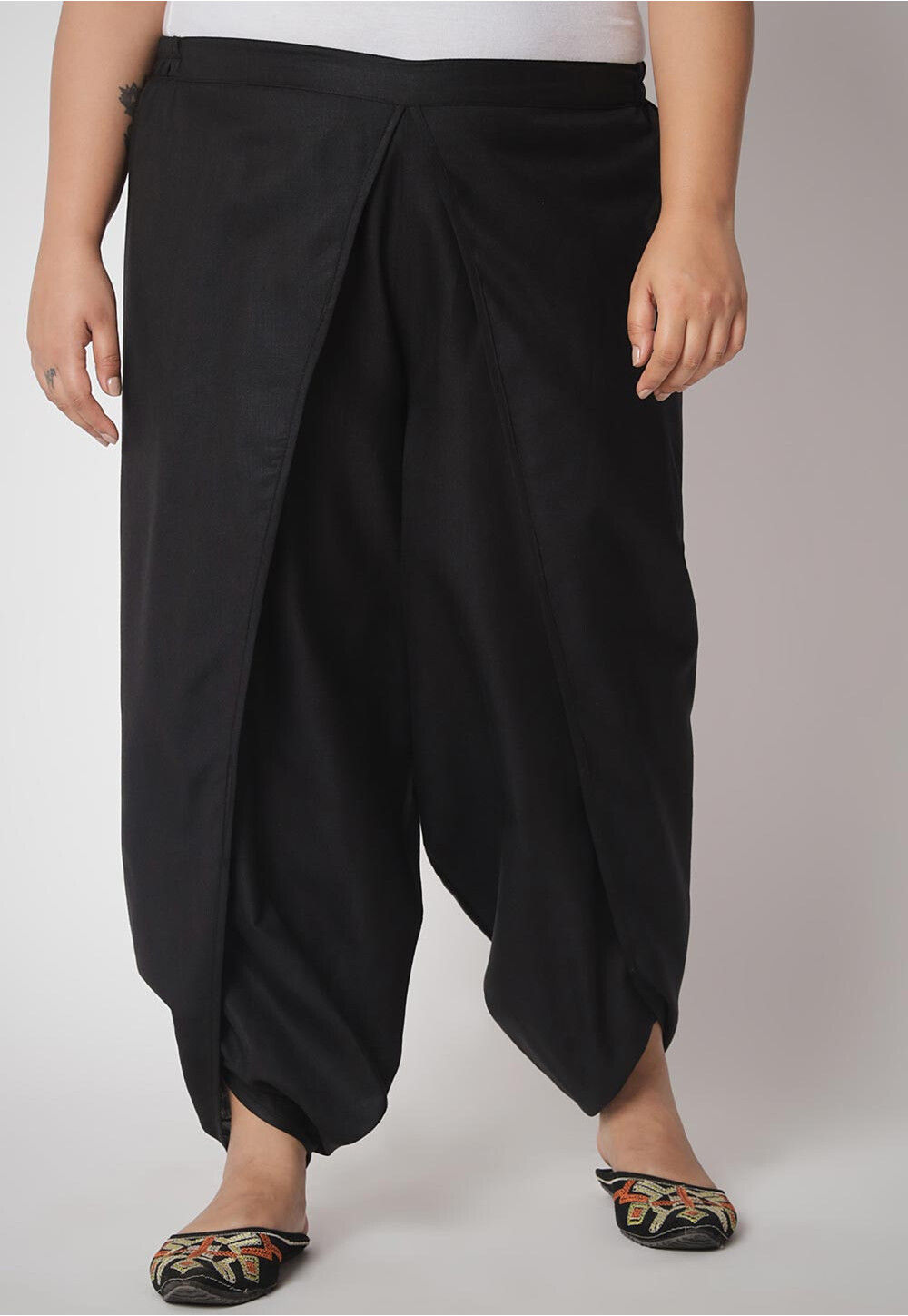VR Designers Mens Cotton Solid Dhoti Pants with Elasticated Waistband  Black Free Size  Amazonin Clothing  Accessories