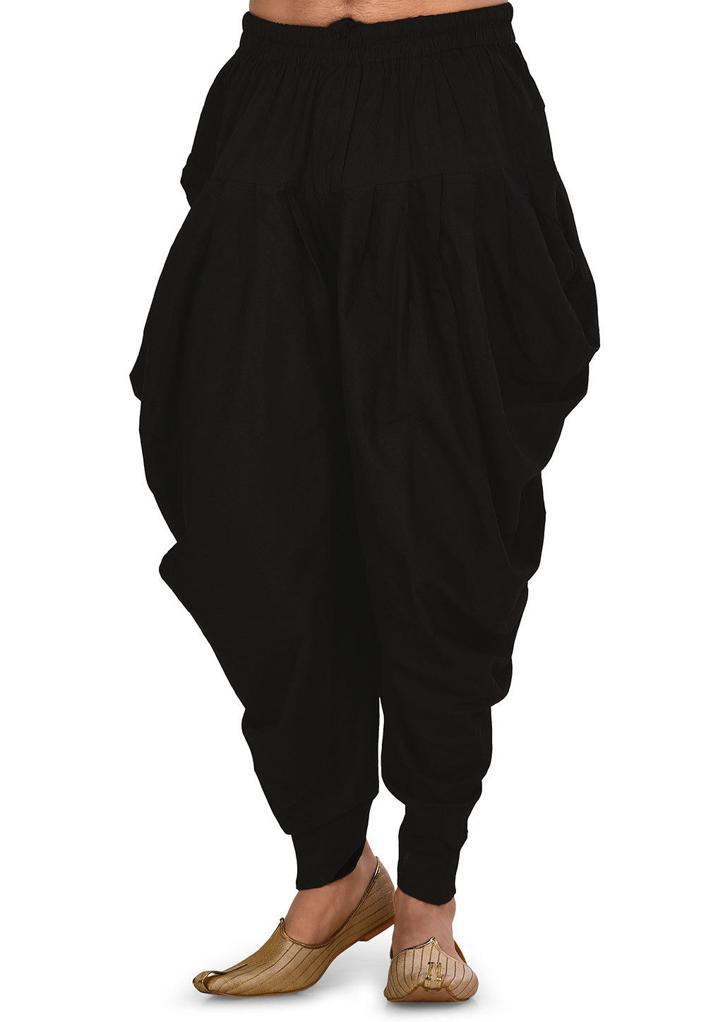 Solid Color Cotton Dhoti Pant Pant in Black : MLC100