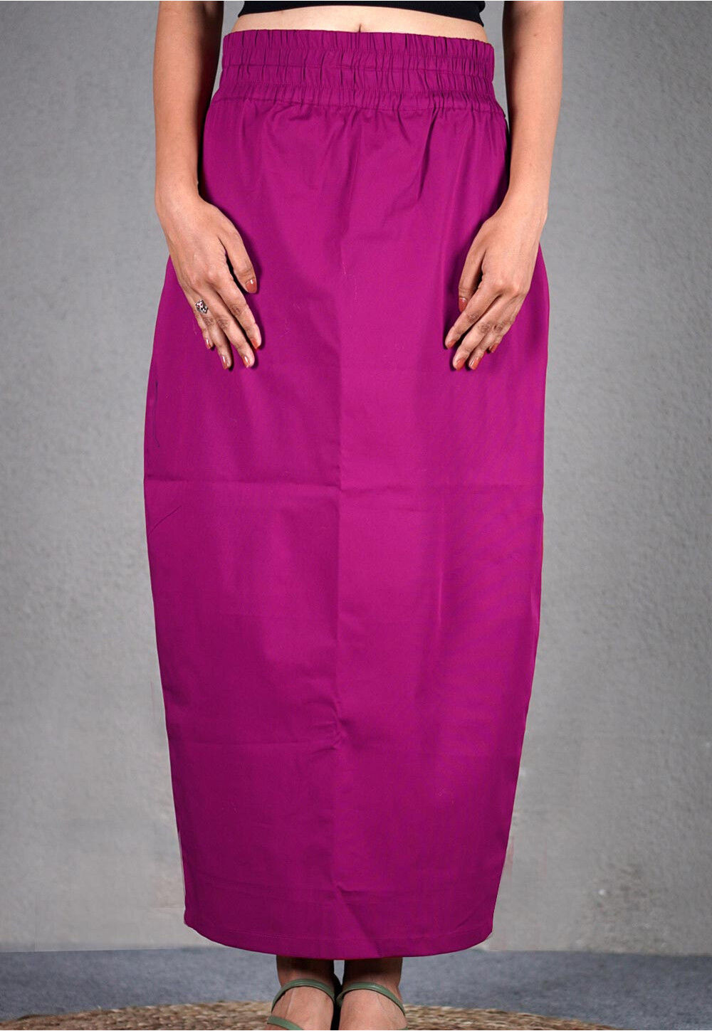 Solid Color Lycra Cotton Shapewear Petticoat in Fuchsia