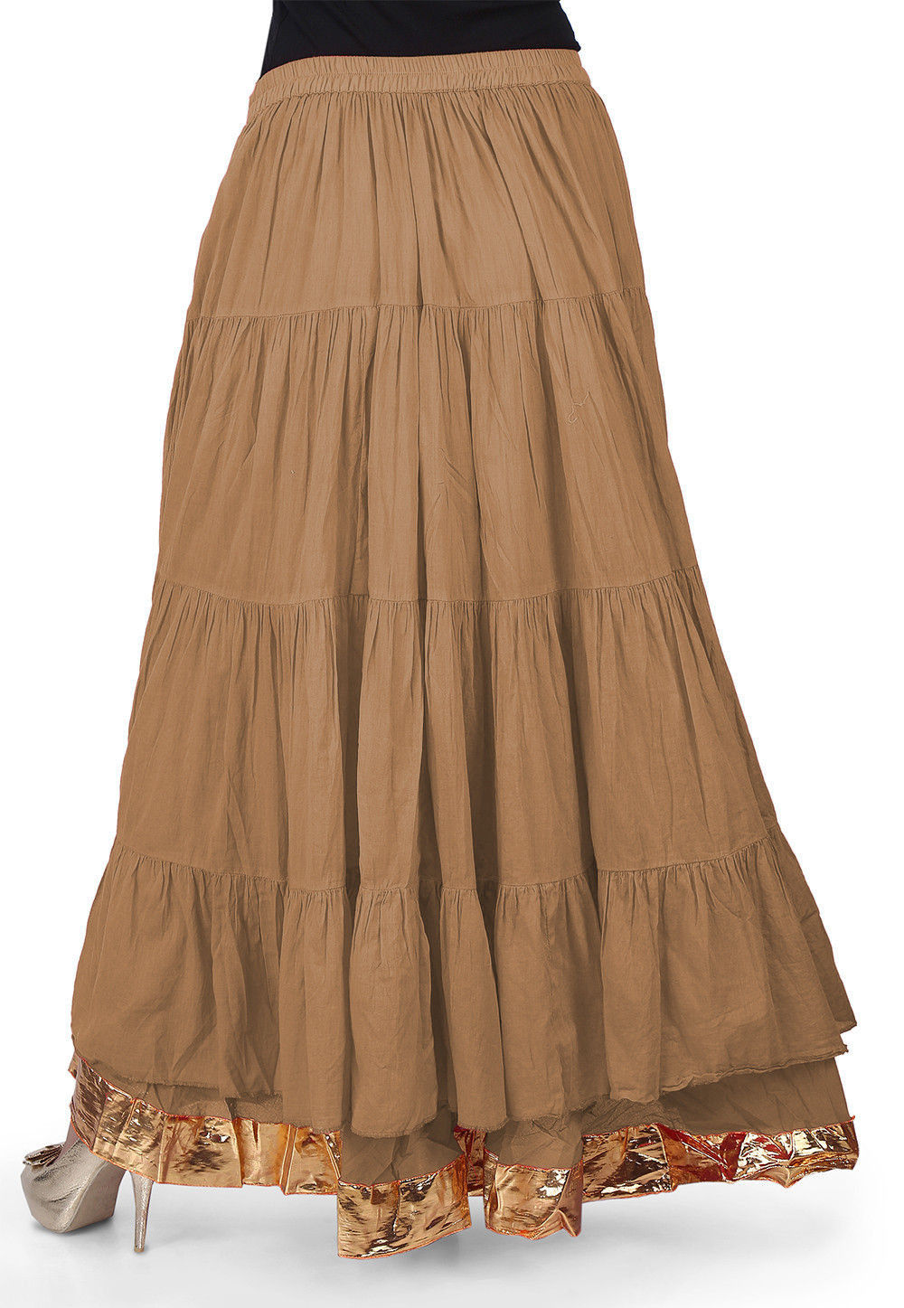 Buy Solid Color Cotton Mulmul Skirts in Dark Beige Online : BJG66 ...