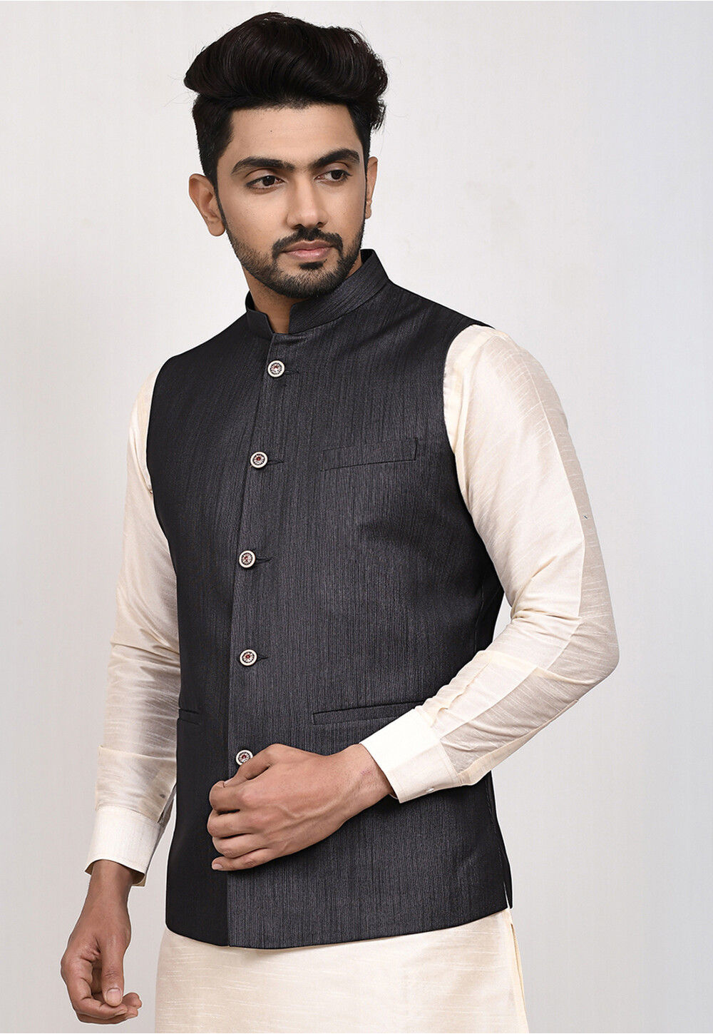 Blacksmith Black Modi Jacket for Men - Black Nehru Jacket for Men |  Blacksmith Fashion