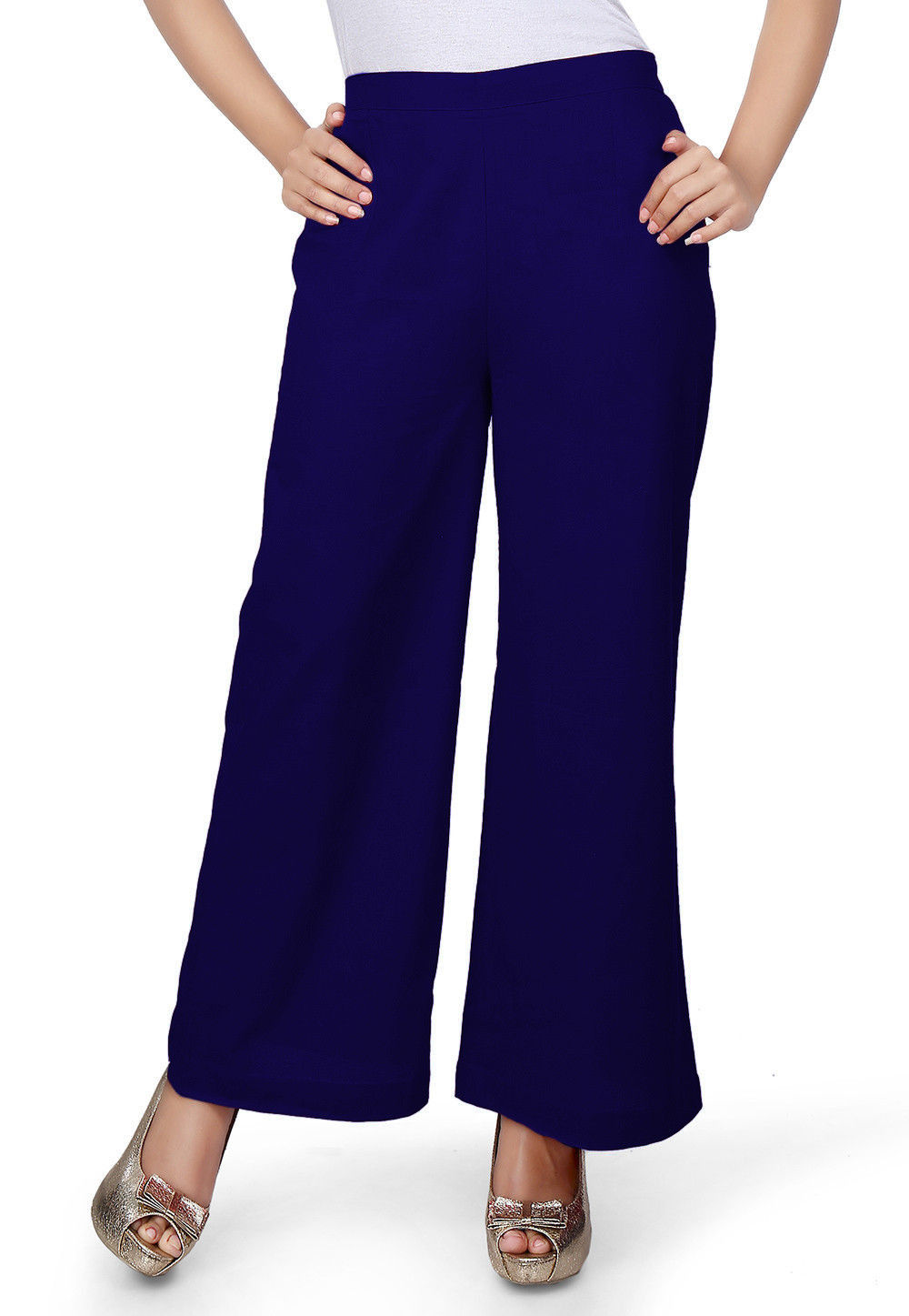Buy Omikka Casual Wear Crepe Designer Plain Wide Leg Palazzo Pants Online  at Low Prices in India - Paytmmall.com