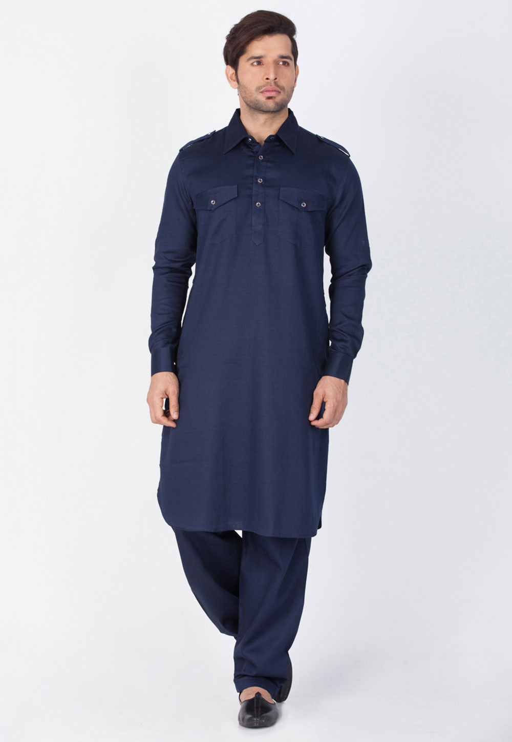 Navy blue pathani hot sale kurta