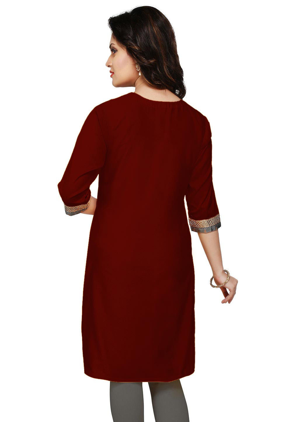 maroon silk kurti