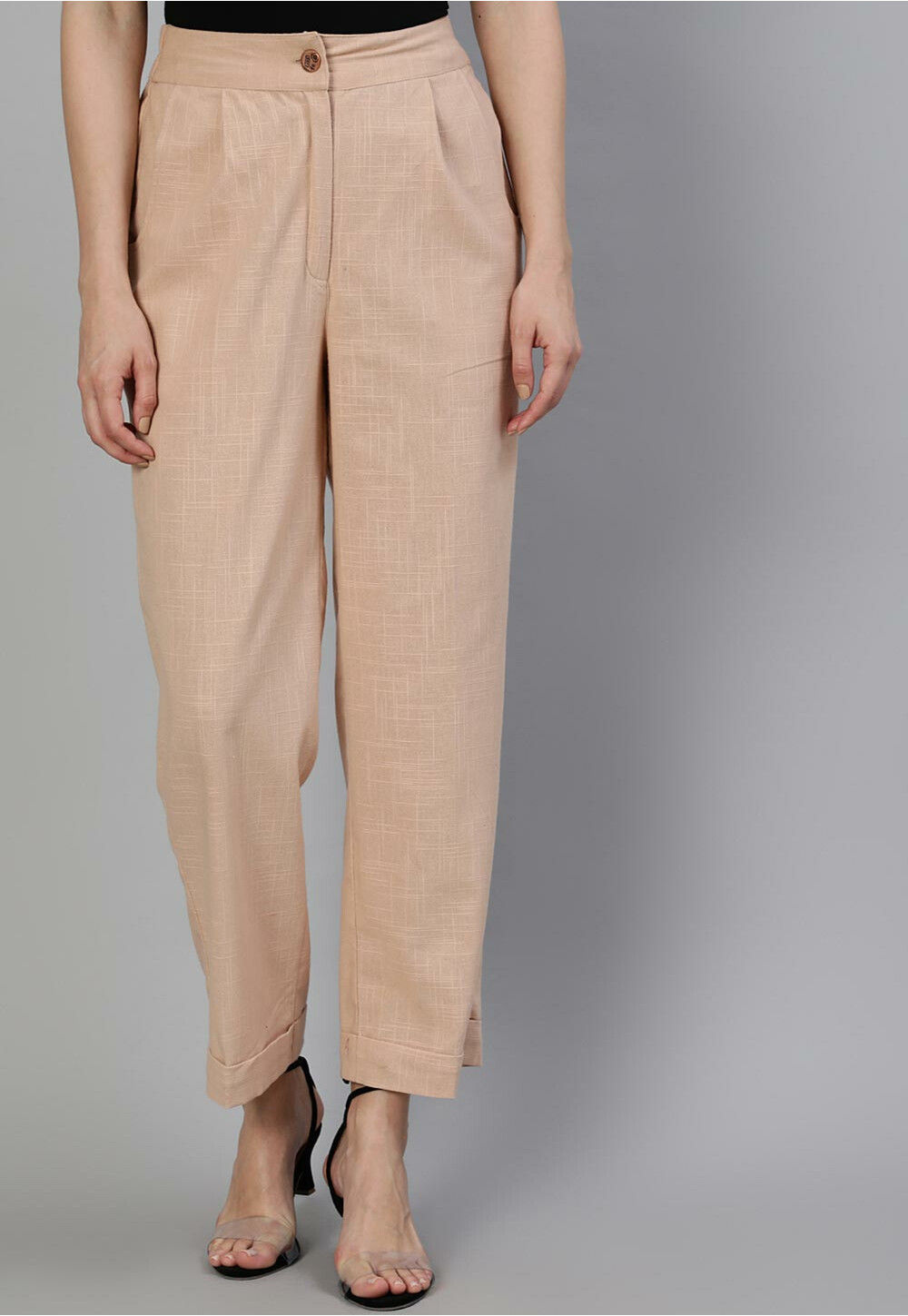Stretch cotton cigarette pants - Women's Clothing Online Made in Italy