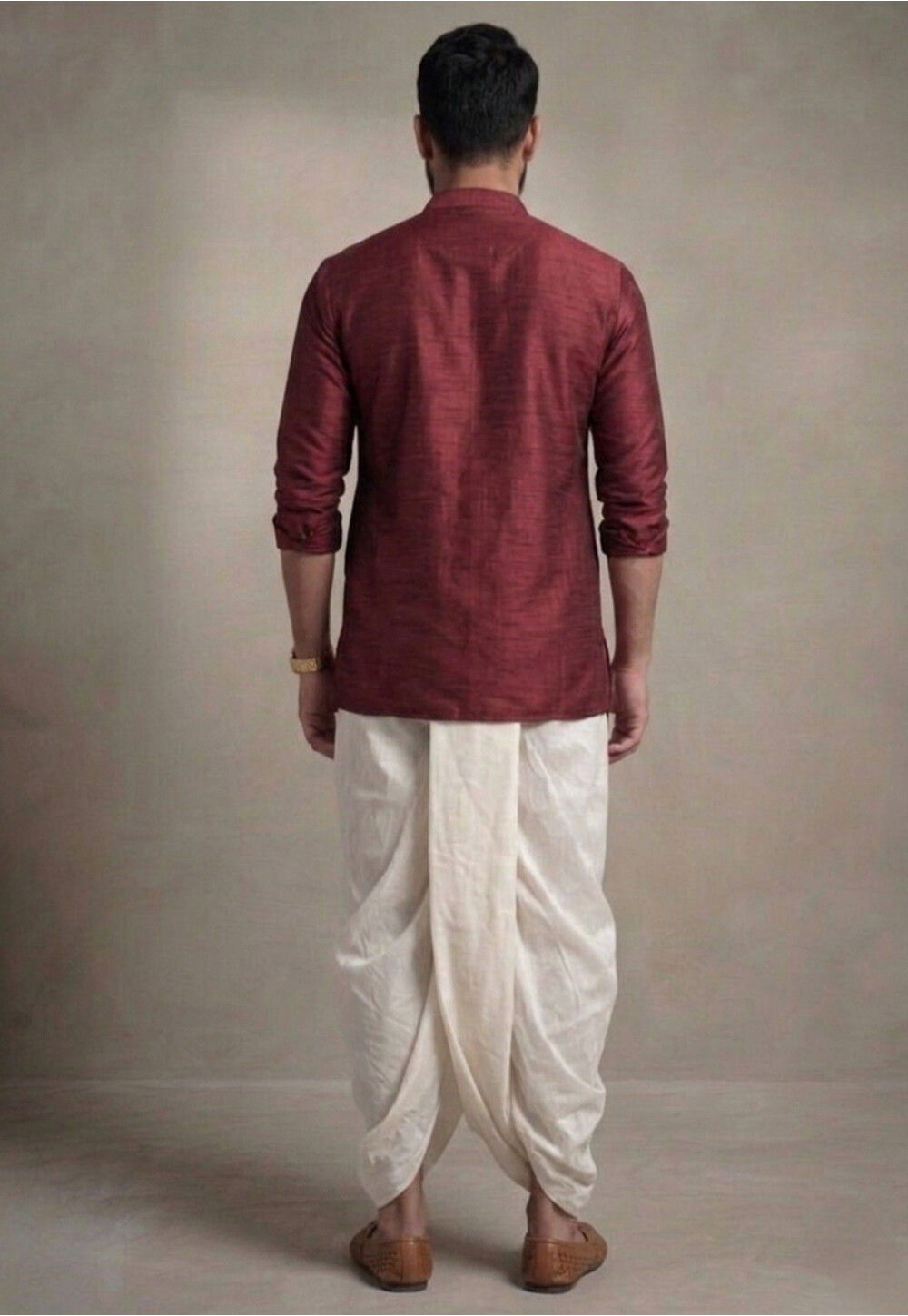Buy Solid Color Dupion Silk Kurta Set in Maroon Online : MYH1248 ...