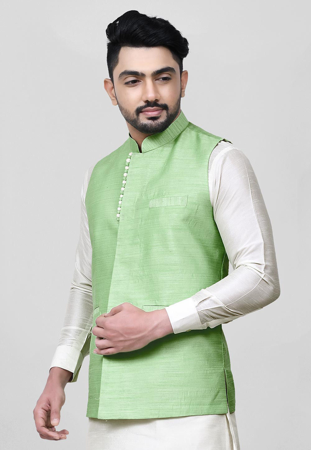 Buy Hangup Men Lime Green Solid Nehru Jacket - Nehru Jackets for Men  8087099 | Myntra