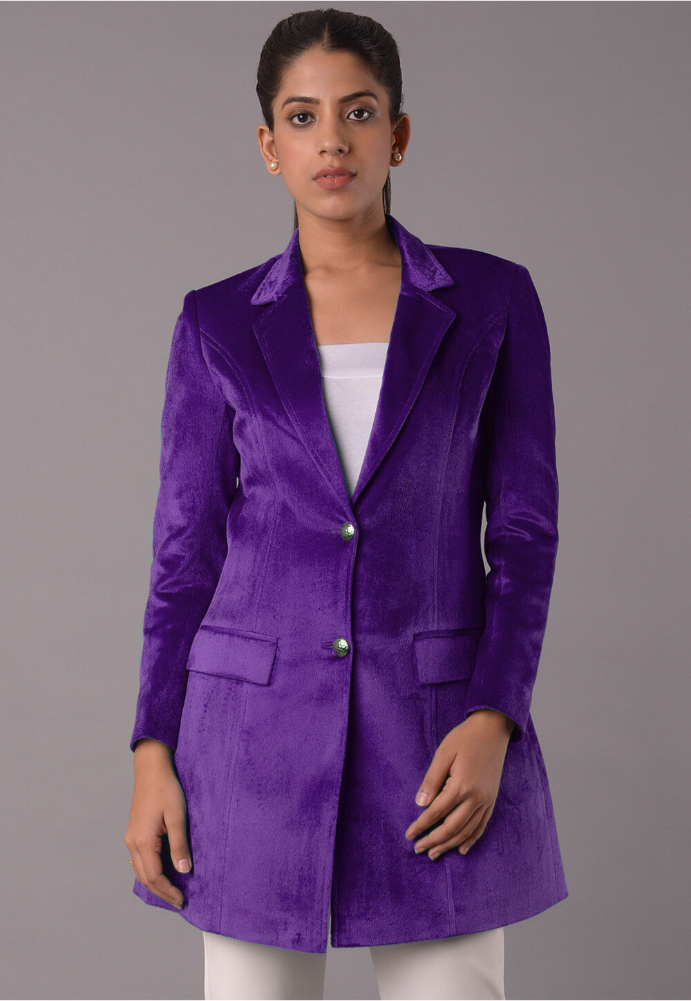 Exquisite Purple Color Jacket Style Lehenga