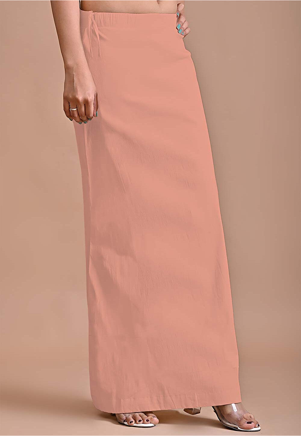 Solid Color Lycra Cotton Shapewear Petticoat in Peach UUB1098