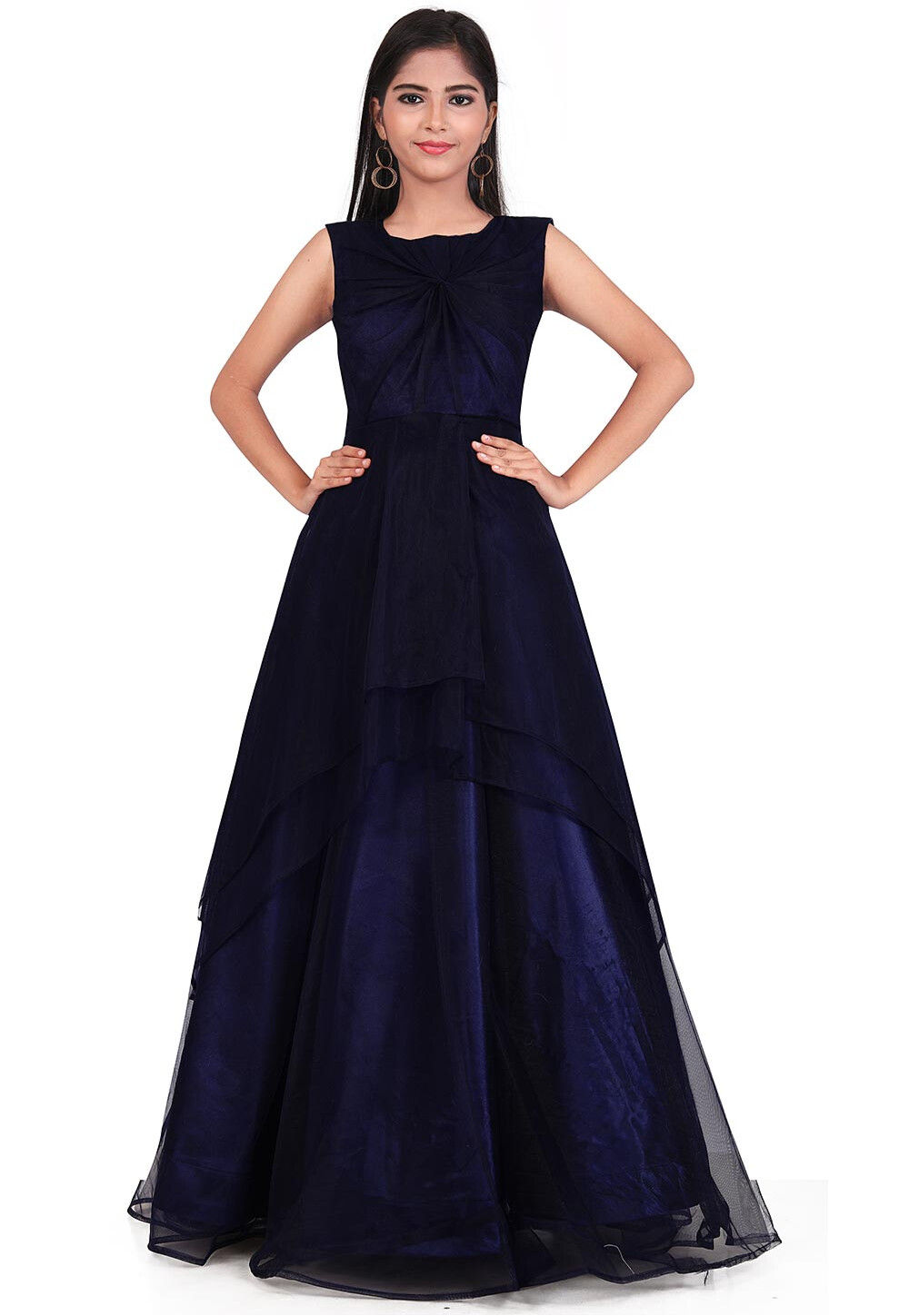 Navy blue clearance net gown