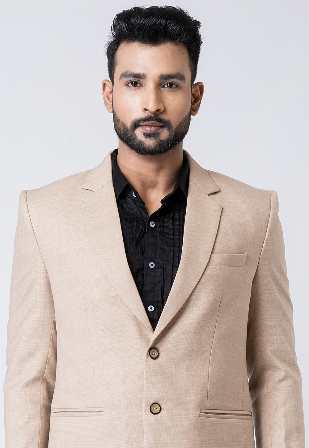 Buy Solid Color Polyester Blazer in Beige Online : MDW1717 - Utsav Fashion