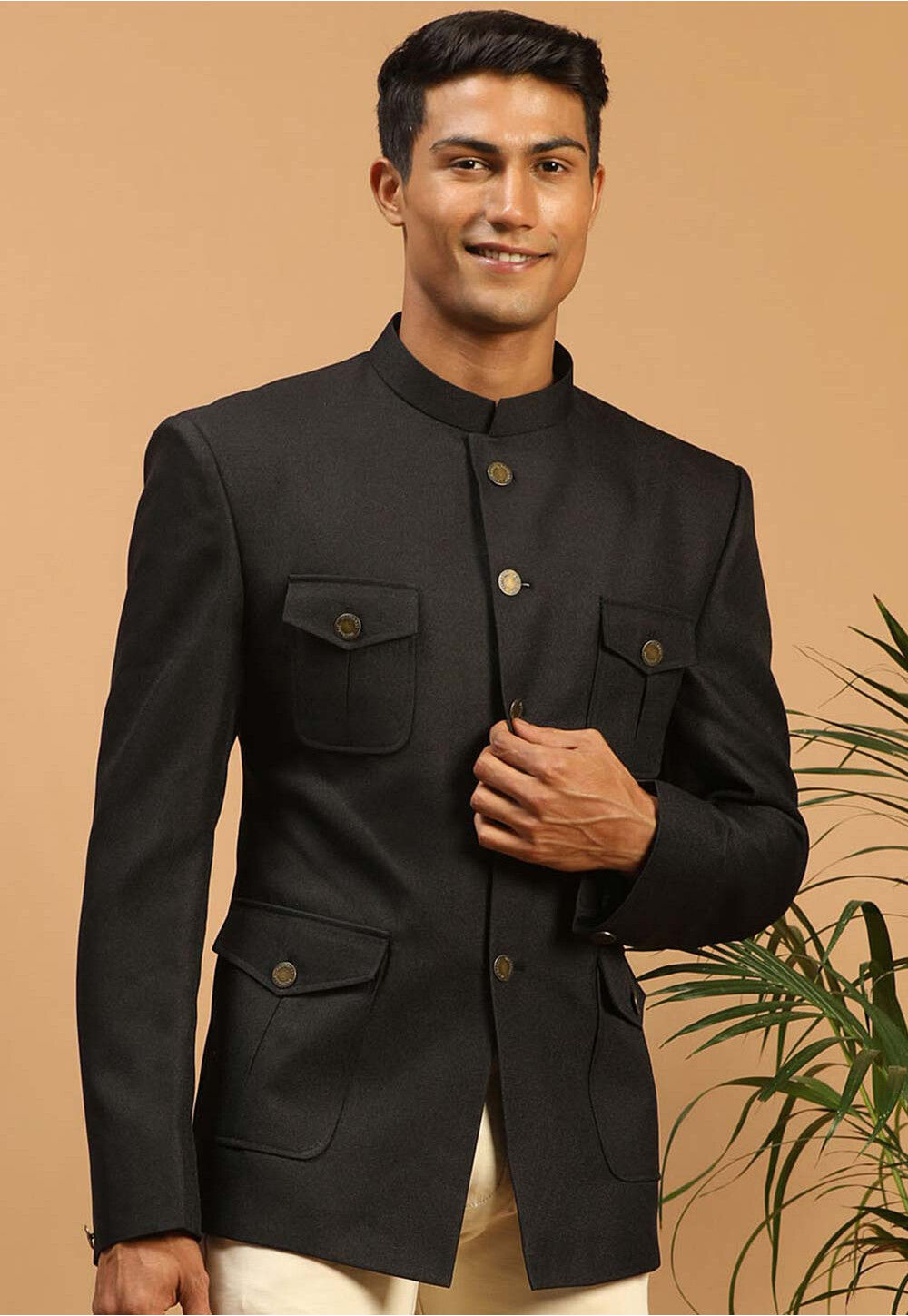 Jodhpuri blazer black cheap