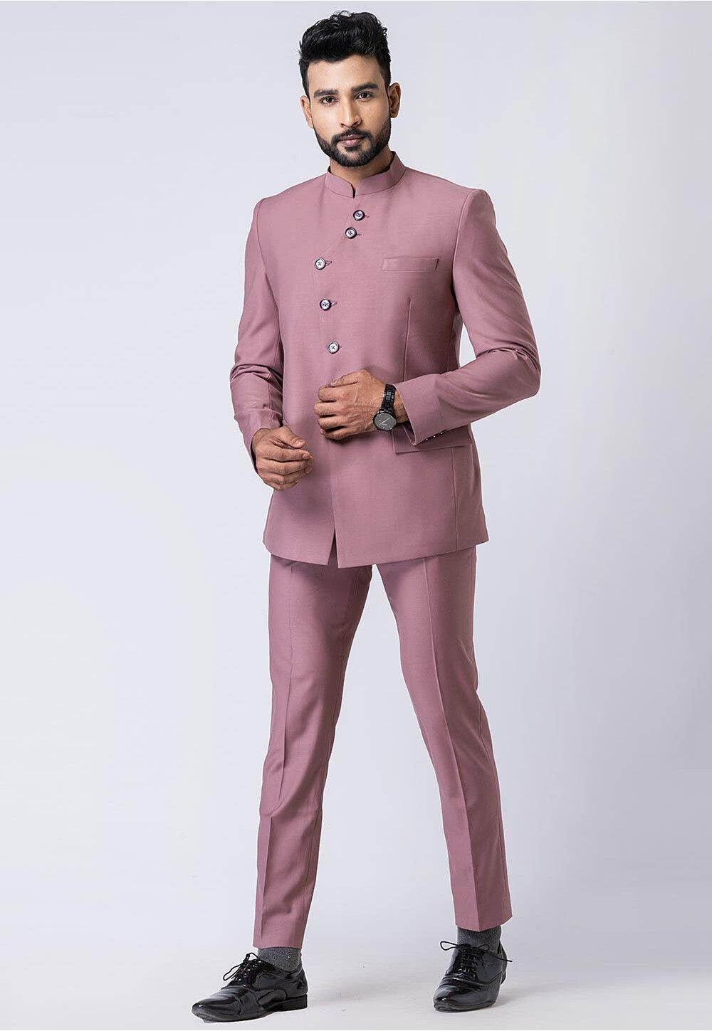 Buy Solid Color Polyester Jodhpuri Suit in Old Rose Online : MDW1738 -  Utsav Fashion