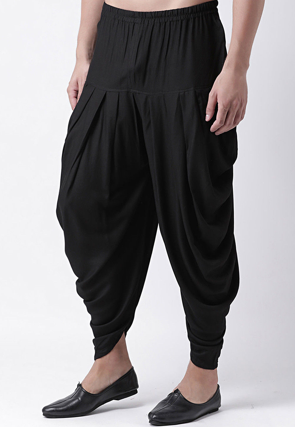 Black Poly Viscose Printed Churidar Pants Design by S&N by Shantnu