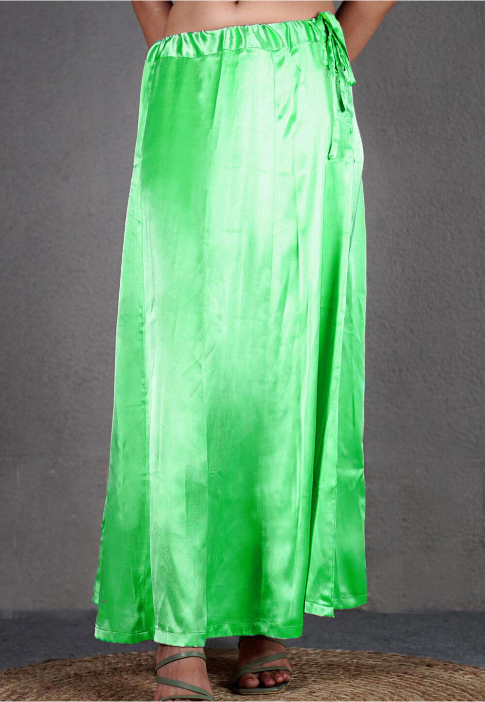 Solid Color Satin Petticoat in Light Green : UAC344