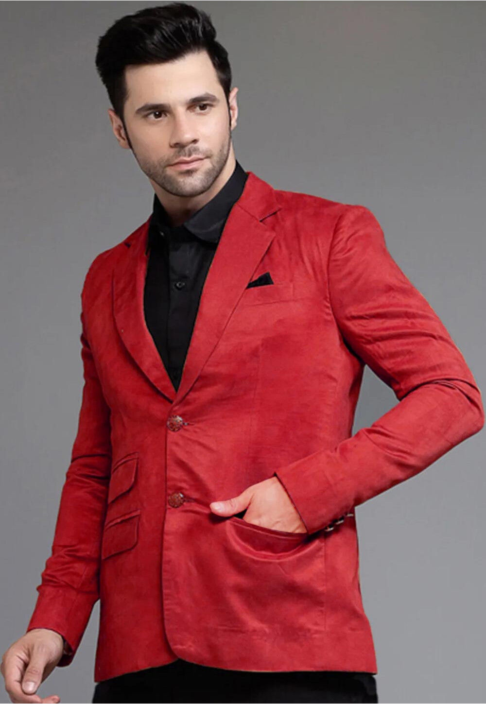 Red suede deals blazer mens