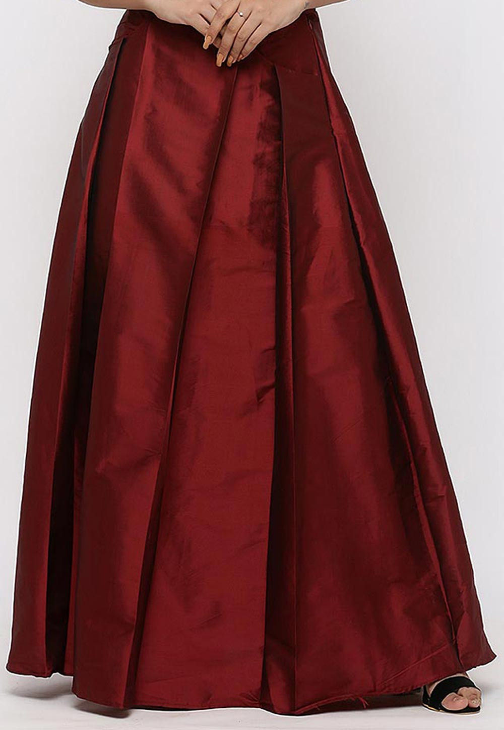 Aggregate more than 83 red silk pleated skirt