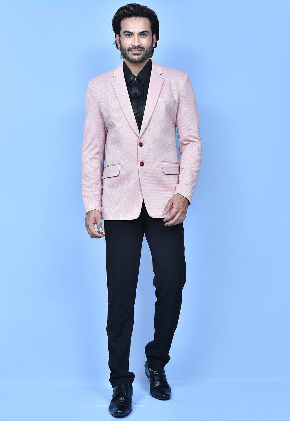 Dusty pink blazer dress top
