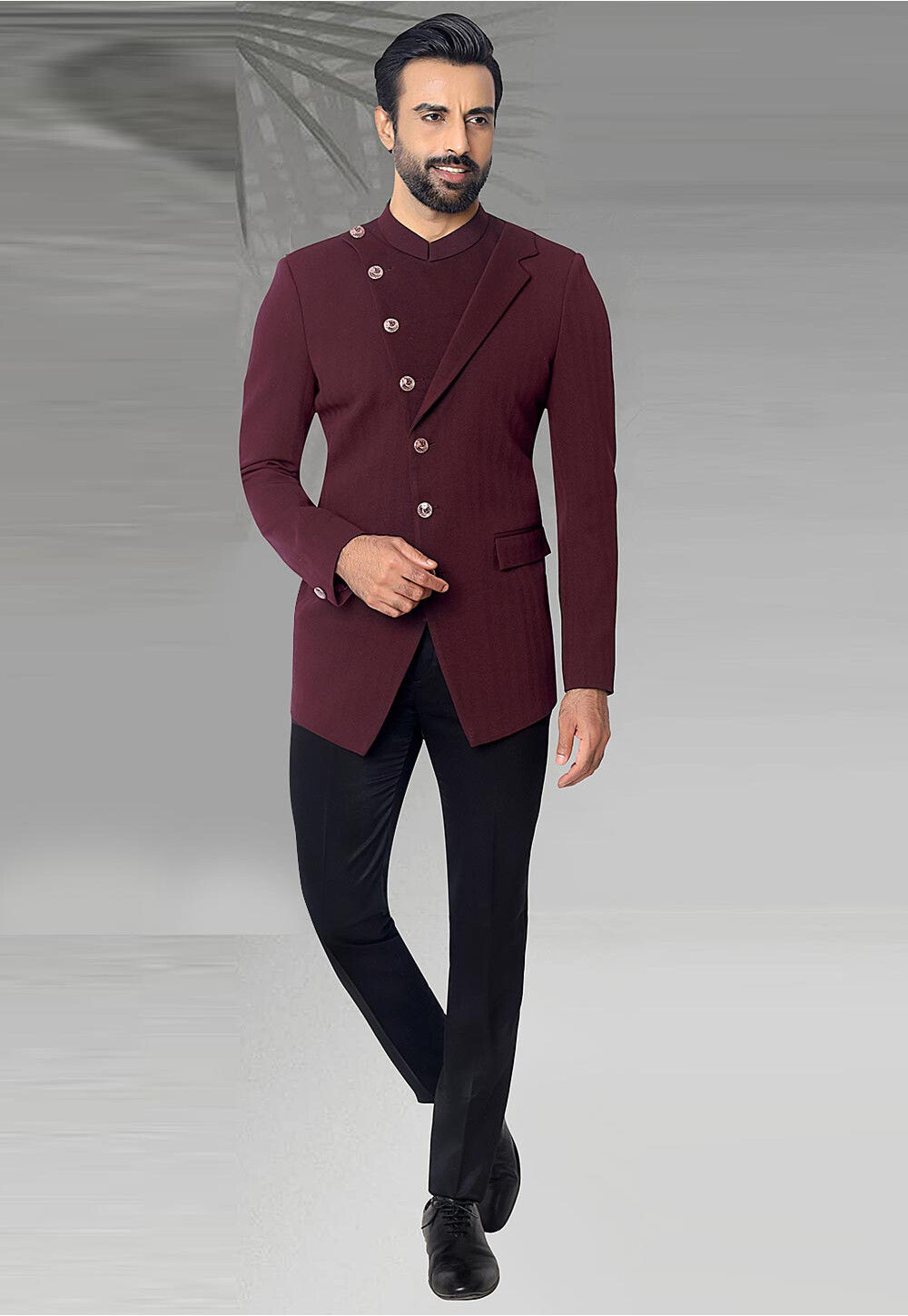 Buy Blue and Maroon Floral Jodhpuri Suit Online @Manyavar - Suit Set for Men