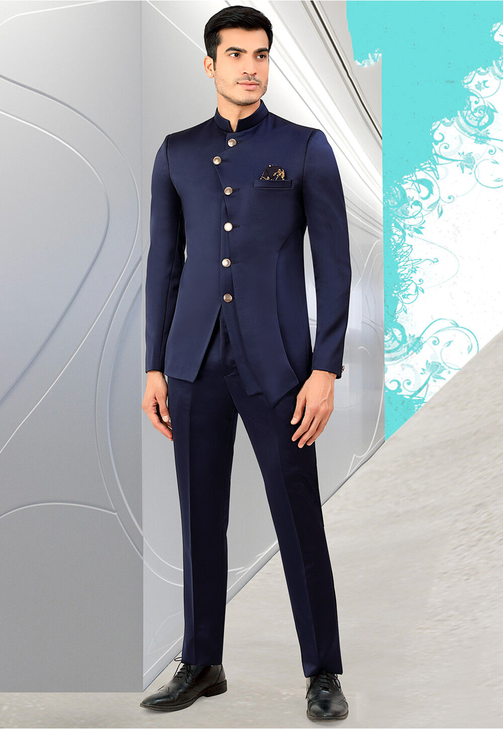 Jodhpuri suit in royal blue colour discount