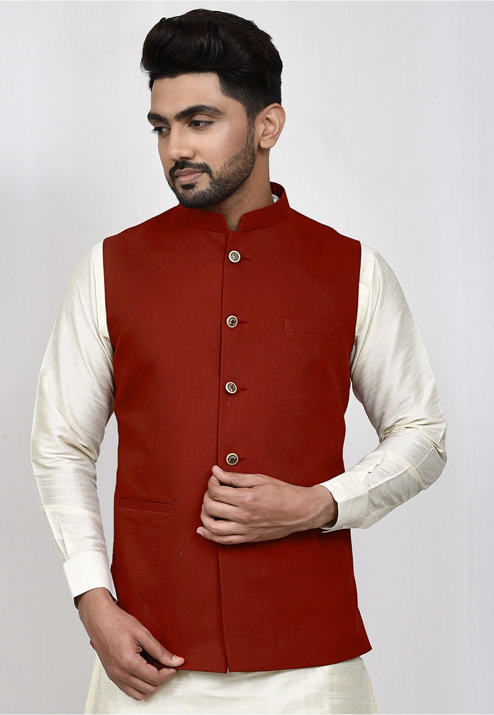 Nehru Jacket Online | Buy Modi Jacket Online In India | Rajubhai  Hargovindas Color Red SizeKurta 38
