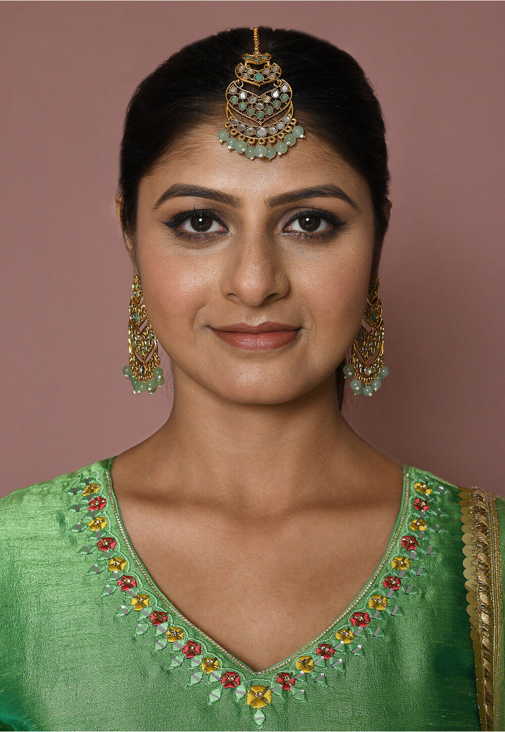 Beautiful Small Green Earrings/pearl Earrings/new Earrings/diwali Jhumka/ earrings for Eid/earrings for Suit/erarings for Saree - Etsy