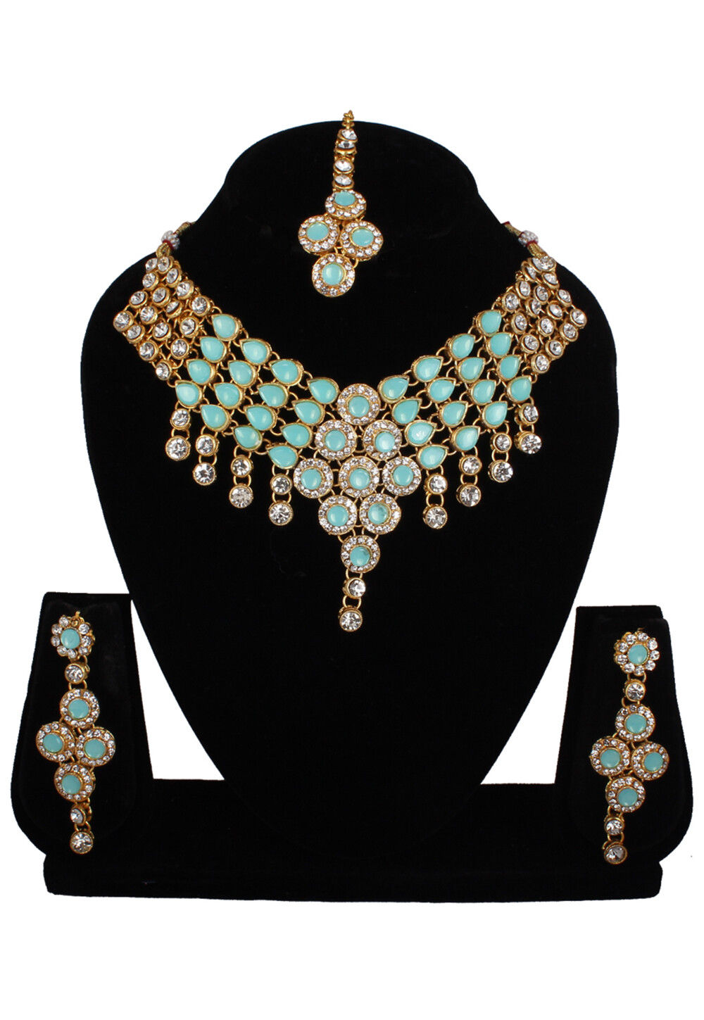 Stone Studded Choker Necklace Set JCV354