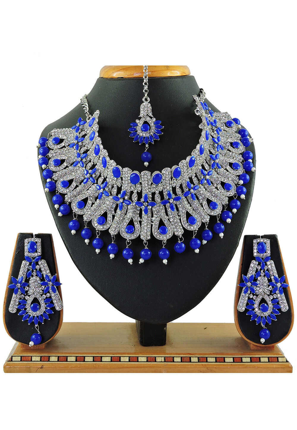 Stone Studded Peacock Style Necklace Set