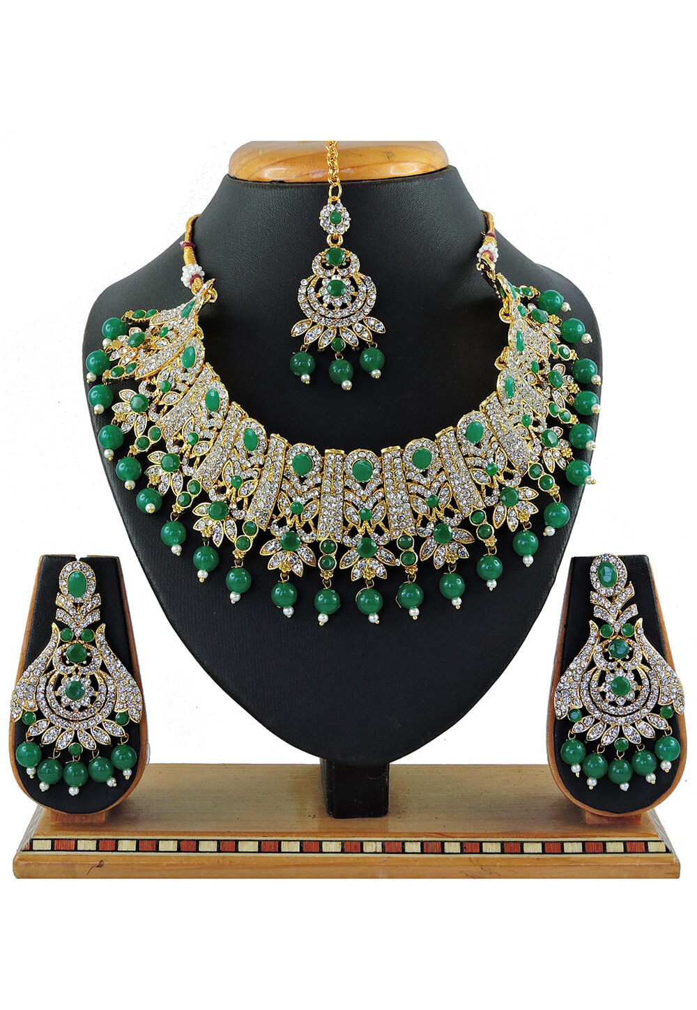 Luxury Green Cubic Zirconia Crystal Necklace and Earrings Jewelry Set –  TulleLux Bridal Crowns & Accessories