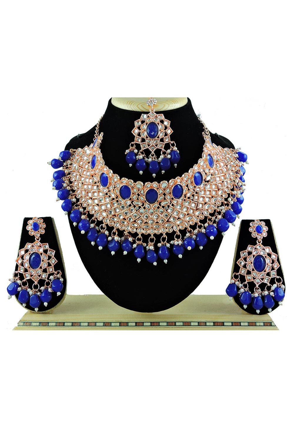 Blue sale necklace set