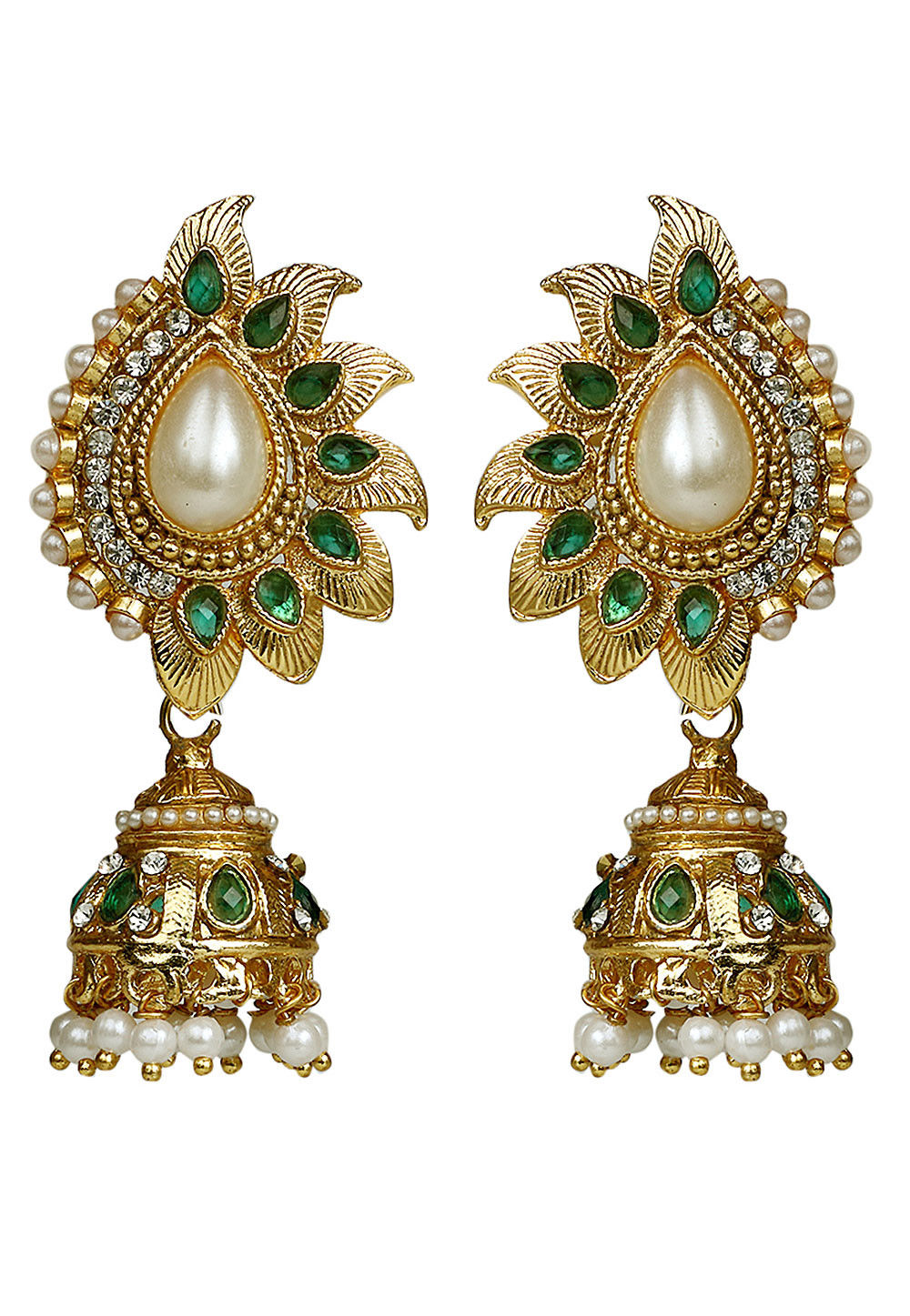 Stone Studded Jhumka Style Earring : JVM3110