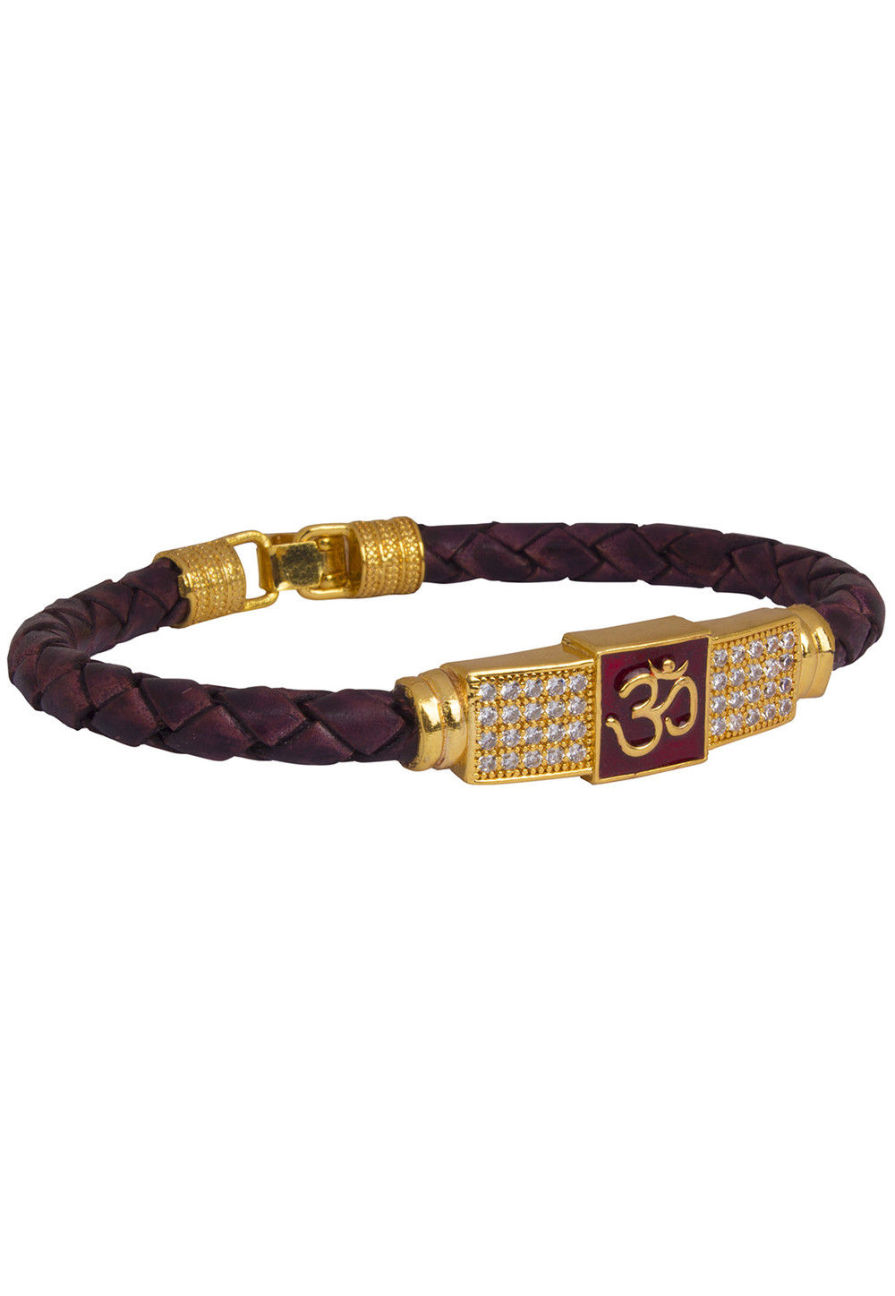 MAROON CLAY AND GOLD BEADED BRACELET (SET OF 3) | Porter + Presley
