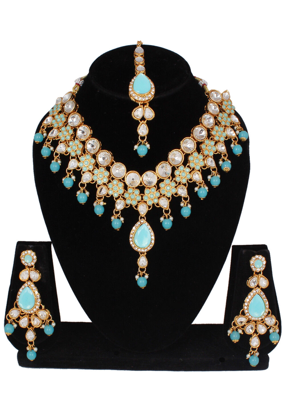 Buy Stone Studded Necklace Set Online JCV304 Utsav Fashion