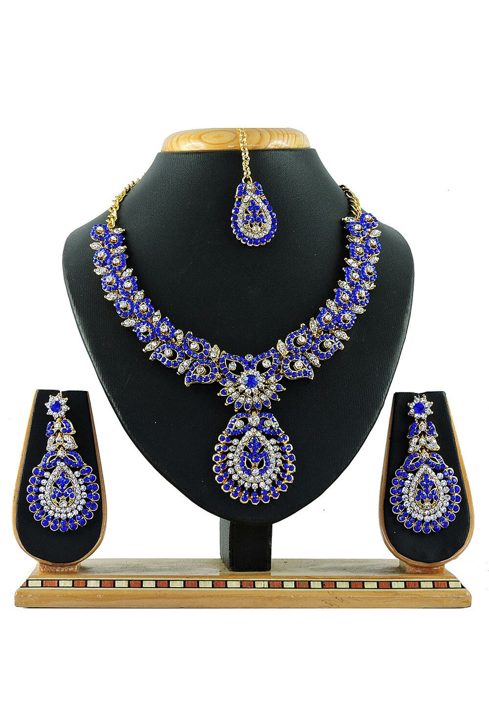 Blue colour necklace set sale