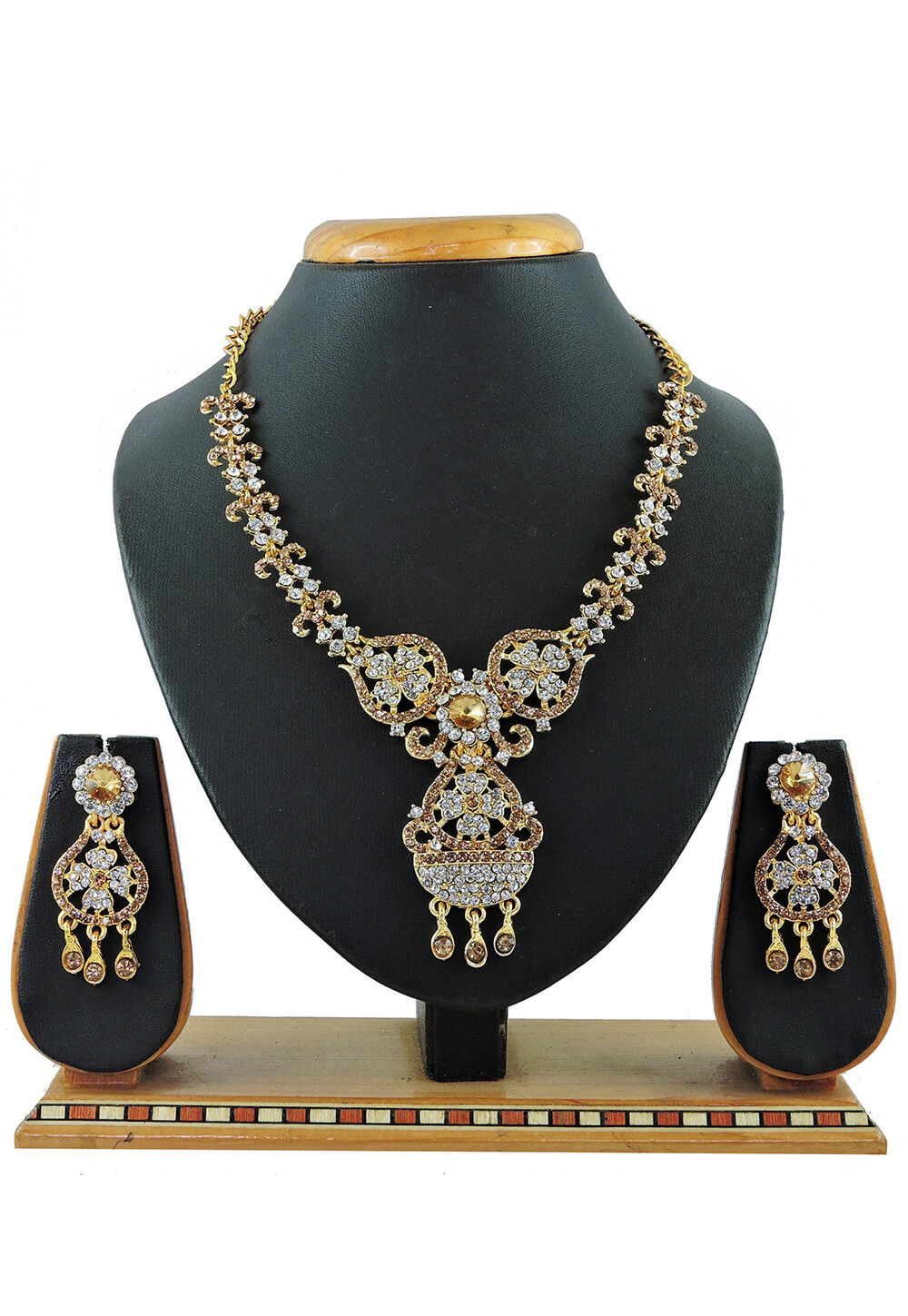 White stone necklace set with price deals