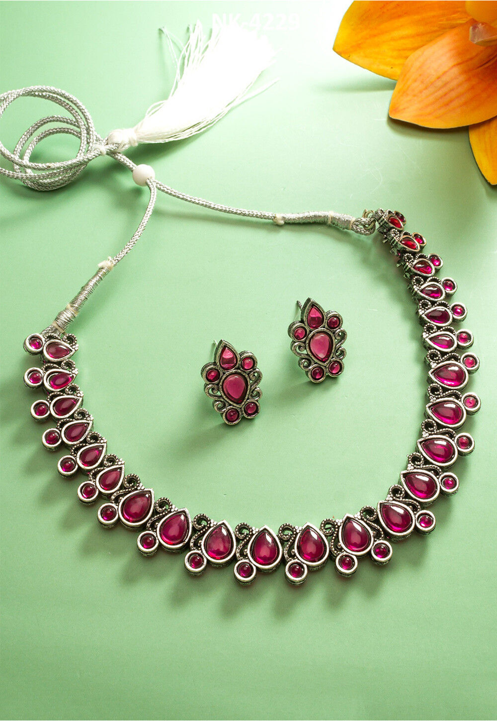 Buy Stone Studded Necklace Set Online JPM6947 Utsav Fashion