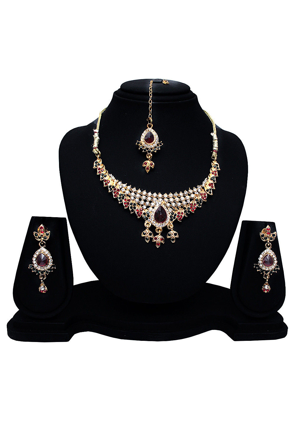 Stone Studded Necklace Set JXM470
