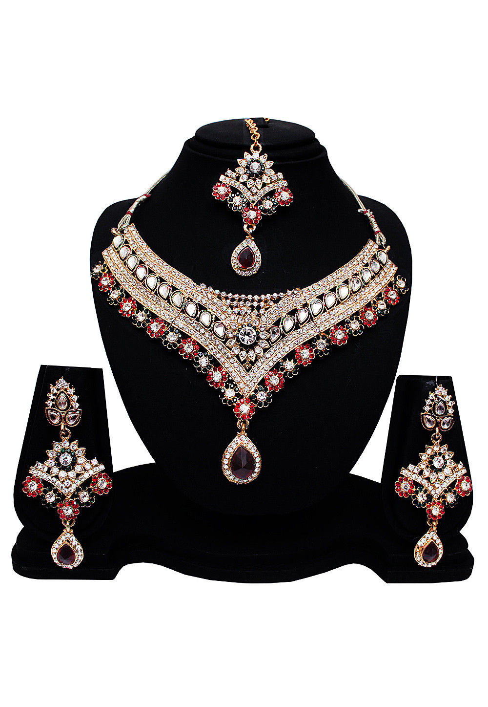 Stone Studded Necklace Set - 6279 main image 0