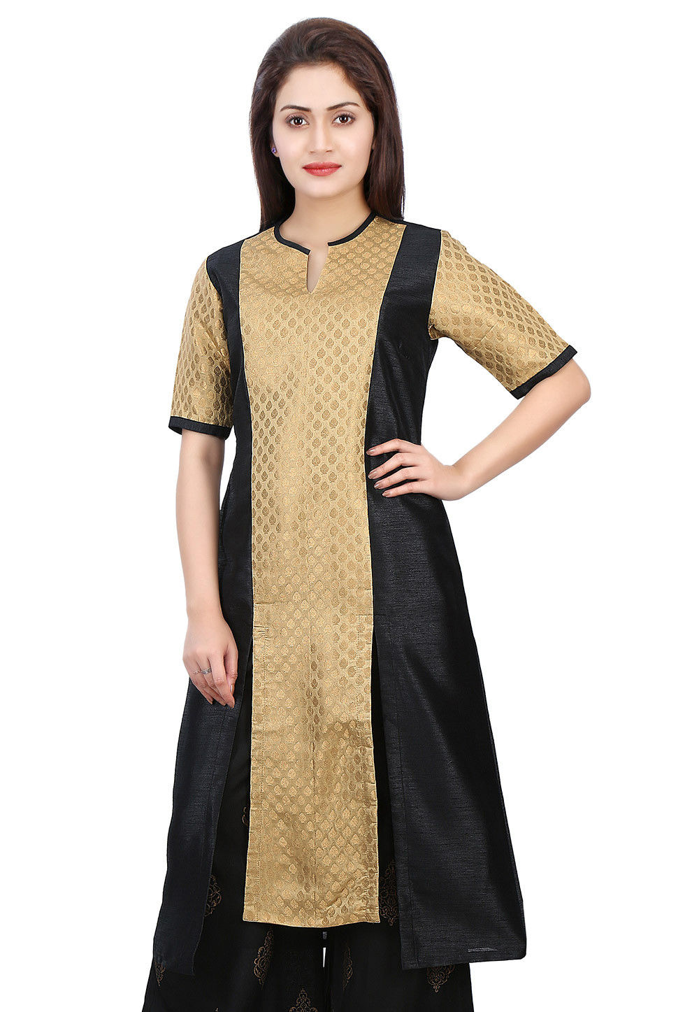 Bullet Kurta Silk Brocade Monsoon Cloud main image 0