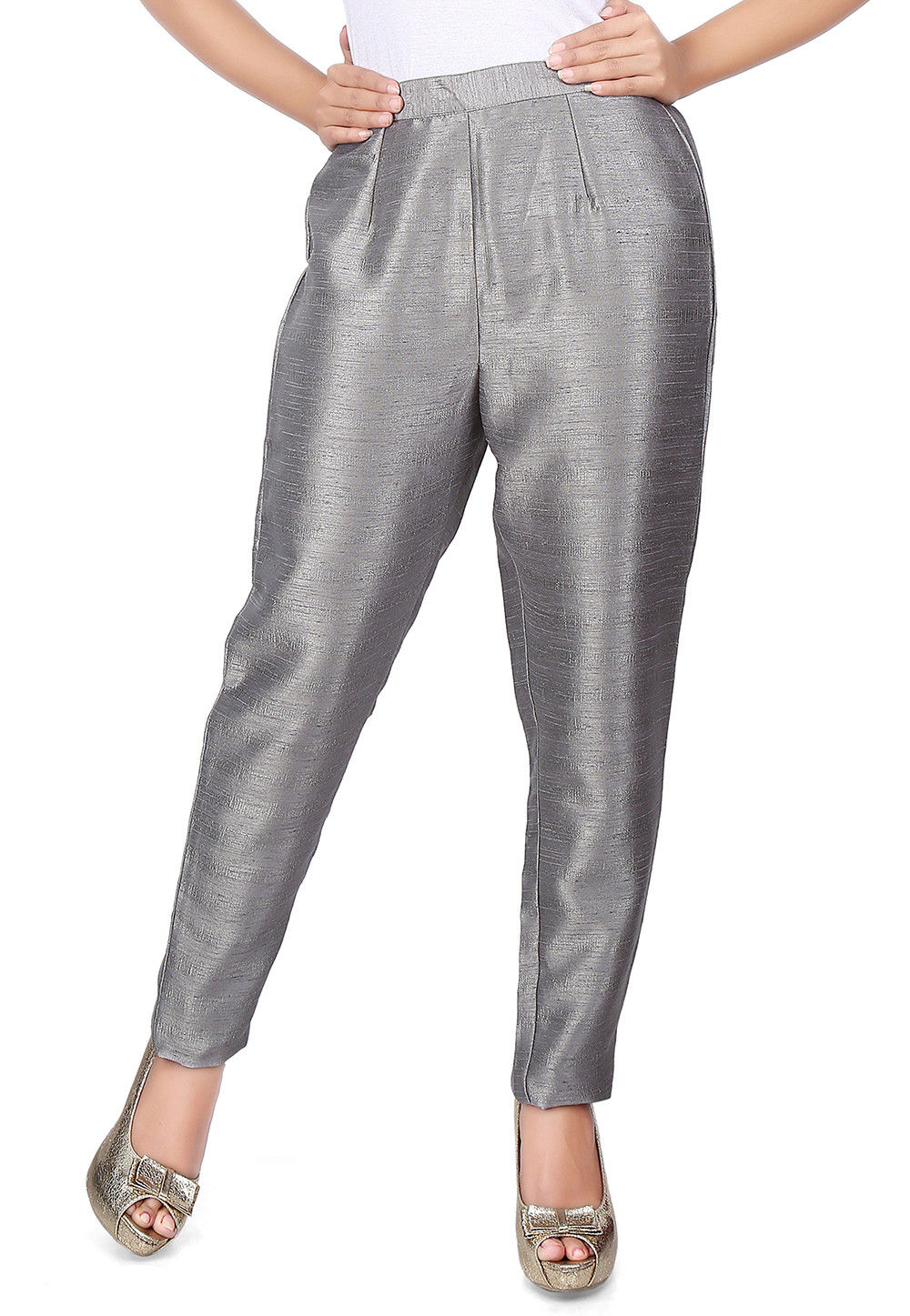 Buy FEBo6 Grey Silk Flared Trouser Online  Aza Fashions