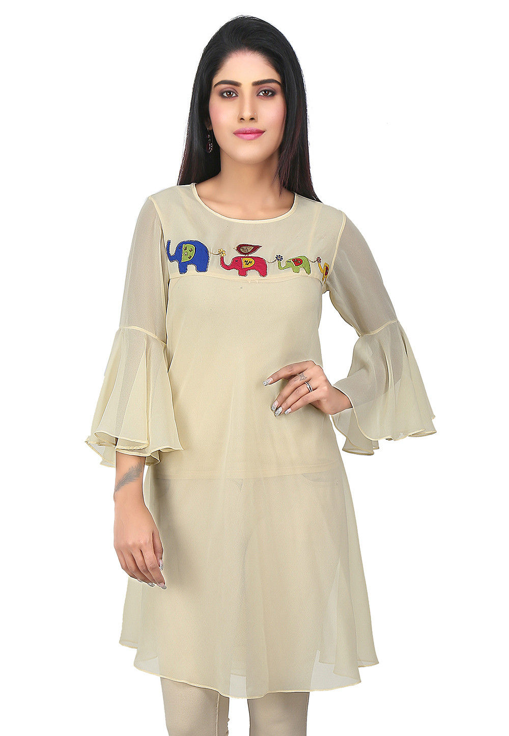FABULOUS BY BONIE BRAND GEORGETTE EMBROIDERY FULL FLARE KURTI WHOLESALER  AND DEALER