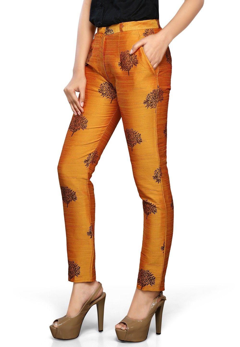 Buy online Pure Silk Cigarette Pants from Skirts, tapered pants & Palazzos  for Women by Nakshi for ₹949 at 5% off | 2024 Limeroad.com