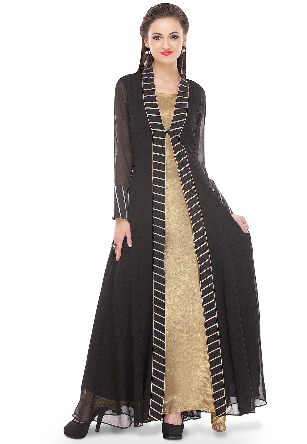 georgette gown with jacket