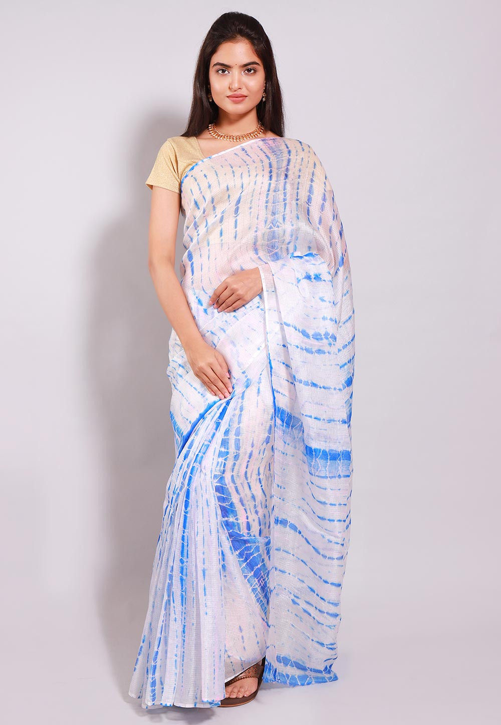 Indigo blue soft Mashru silk saree – Silk Ethnics