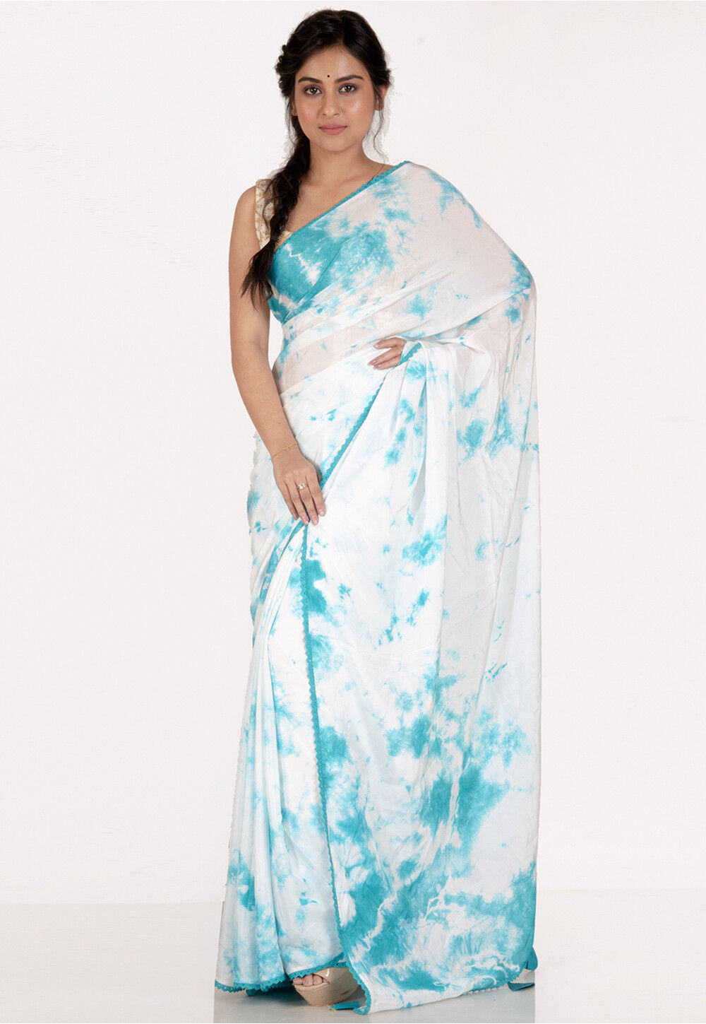 Tie and Dye - Dori Work - Sarees: Buy Latest Indian Sarees Collection  Online | Utsav Fashion