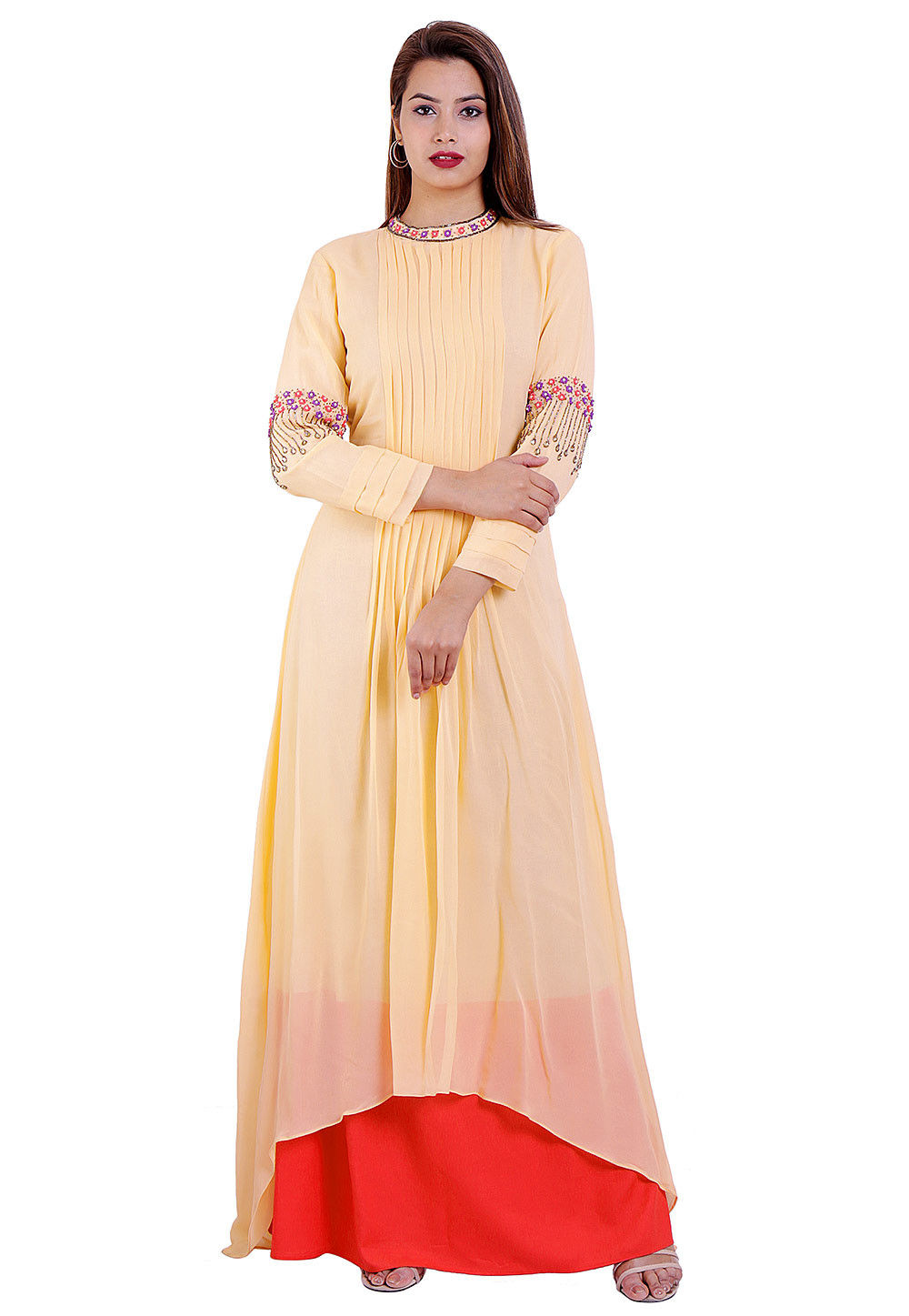 pastel orange dress