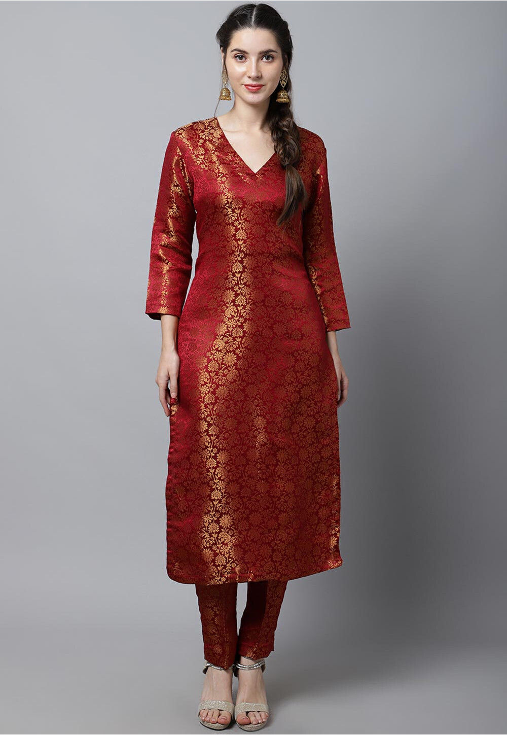 Brocade silk kurtis online